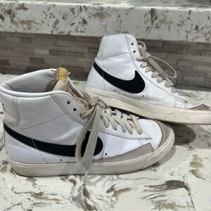 Nike White and Black High-Top Sneakers